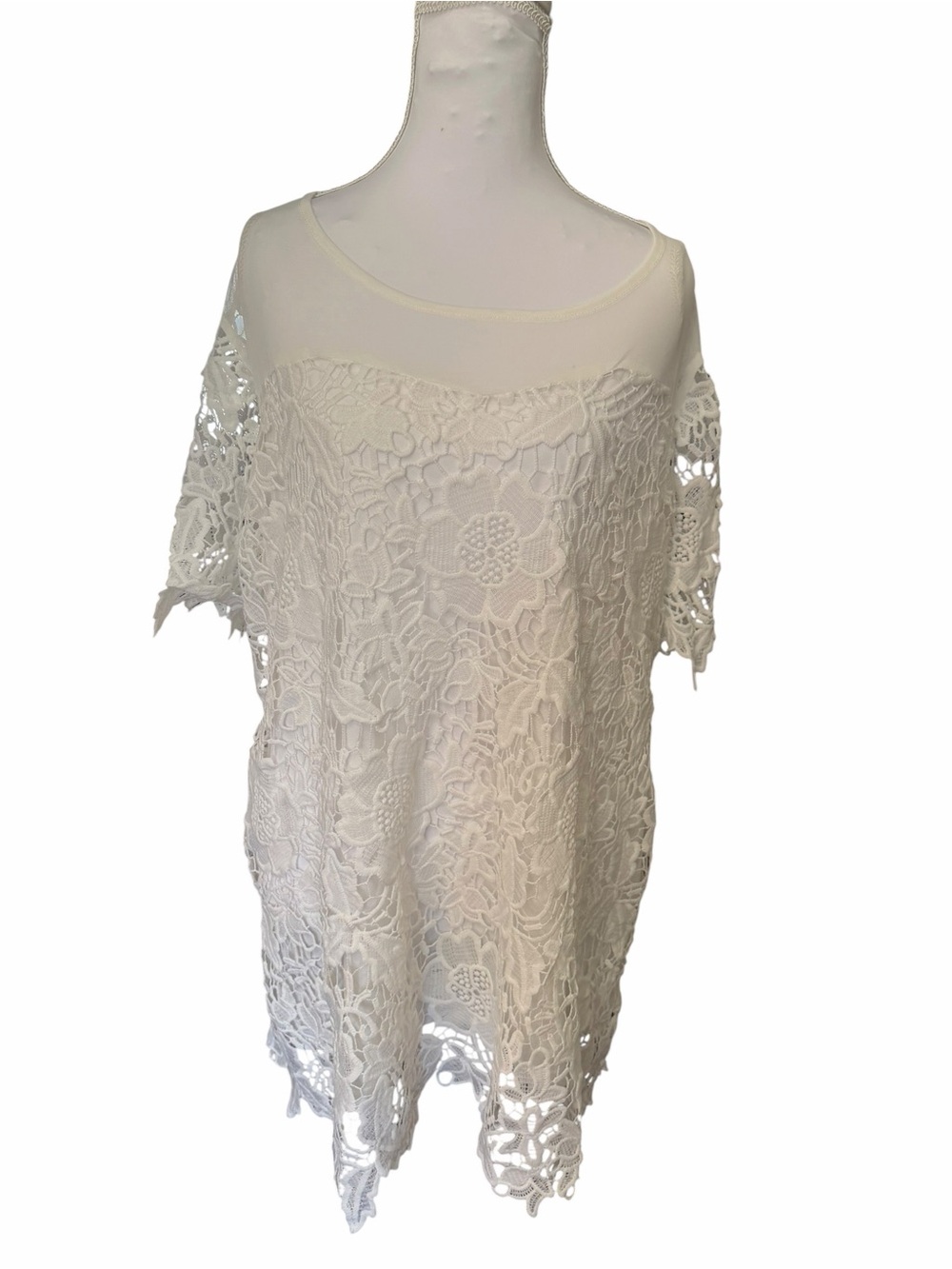 Simply Irresistible White Lace Short Sleeve Women's Top size 3X nwot